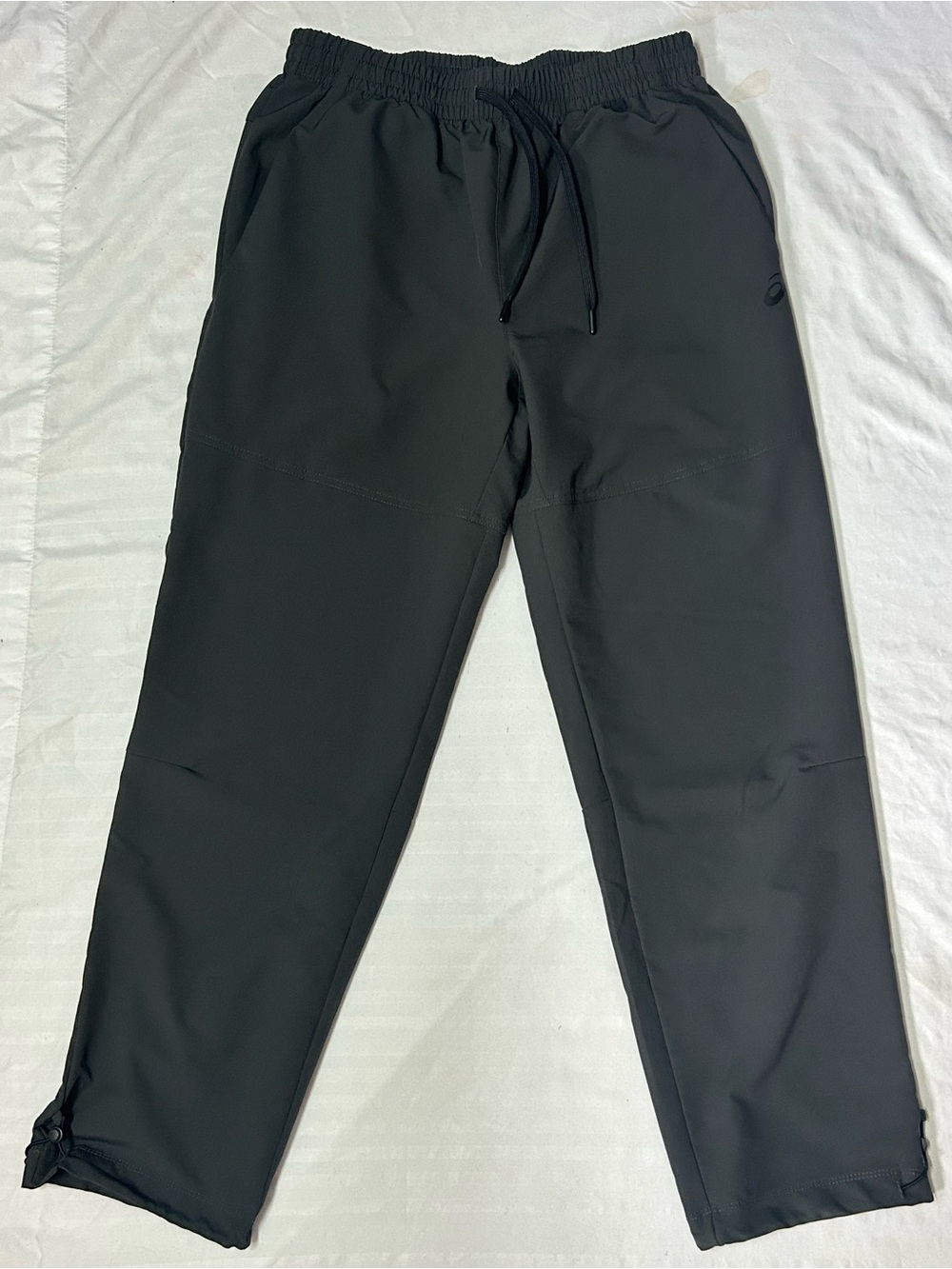 ASICS Performance Training Pants Black Drawcord Hem Men’s Medium